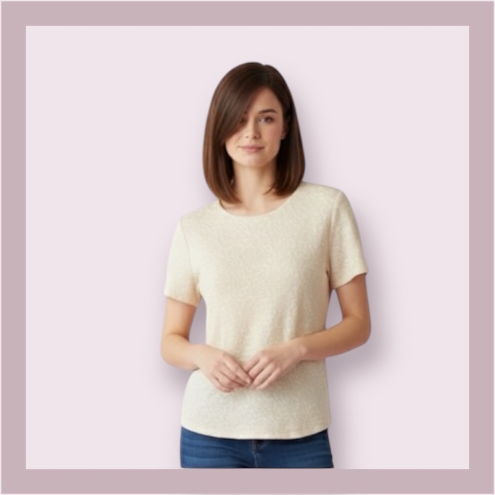 J Crew Peach Quilty Top Size L